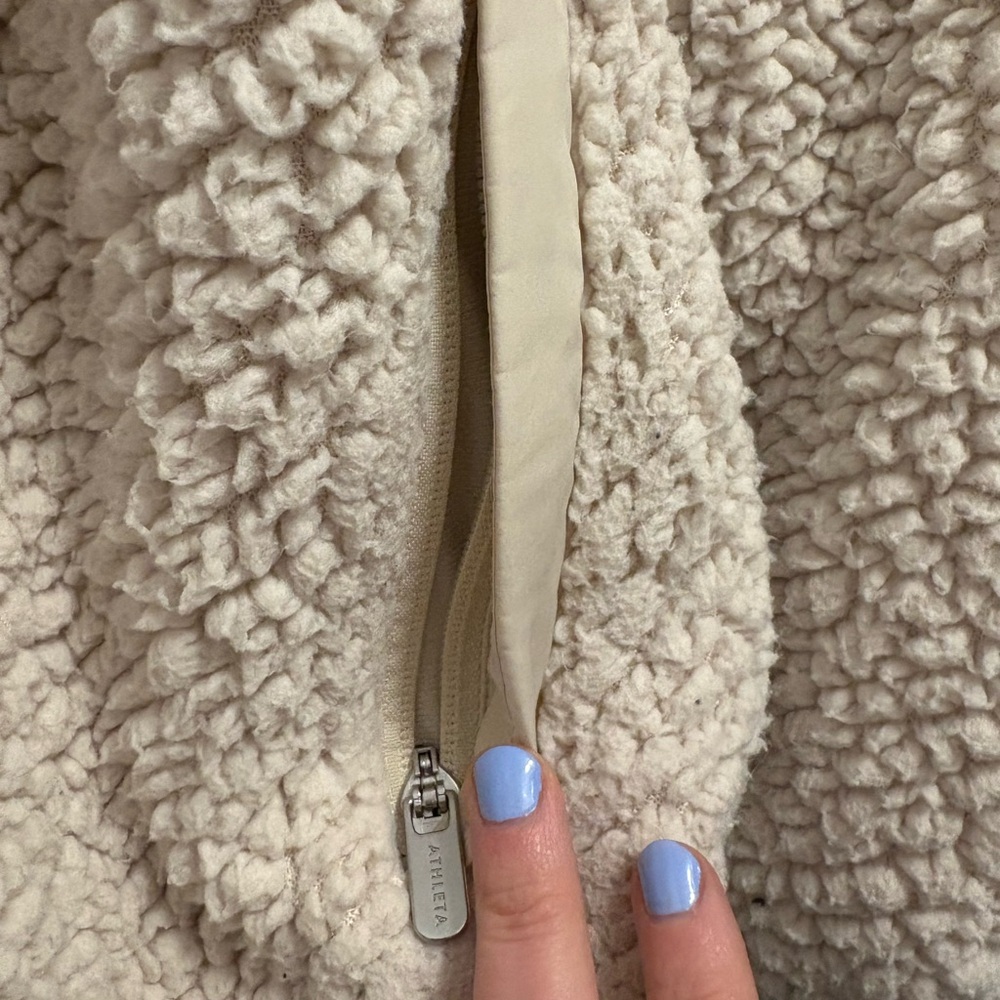 Athleta Cream Sherpa Half-Zip Fleece - Picture 5 of 5